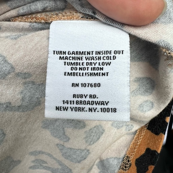 Ruby Rd. Animal Print 3/4 Sleeve Top - Picture 6 of 6